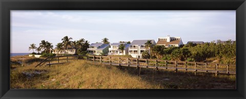 Framed Houses on the beach, Gasparilla Island, Florida, USA Print