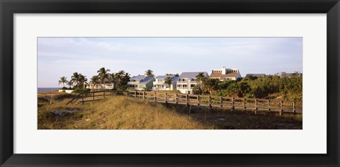 Framed Houses on the beach, Gasparilla Island, Florida, USA Print