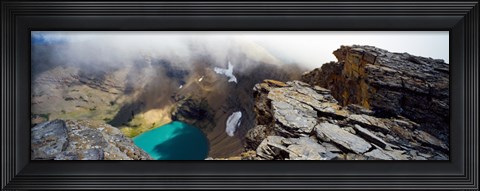 Framed High angle view of a lake, Continental Divide, US Glacier National Park, Montana, USA Print