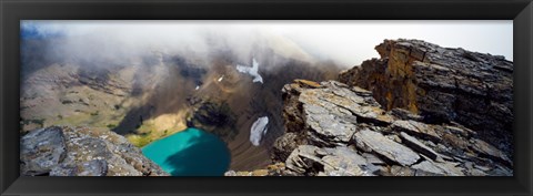 Framed High angle view of a lake, Continental Divide, US Glacier National Park, Montana, USA Print