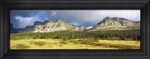 Framed Clouds over mountains, Many Glacier valley, US Glacier National Park, Montana, USA Print