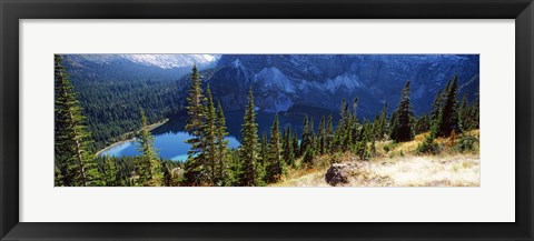 Framed High angle view of a lake, Grinnell Lake, US Glacier National Park, Montana, USA Print