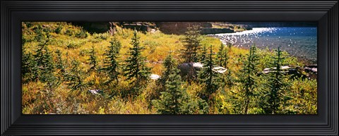 Framed High angle view of a lake, Iceberg Lake, US Glacier National Park, Montana, USA Print