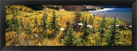 Framed High angle view of a lake, Iceberg Lake, US Glacier National Park, Montana, USA Print