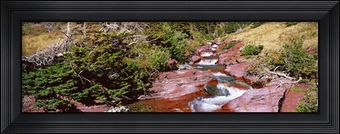 Framed Low angle view of a creek, Baring Creek, US Glacier National Park, Montana, USA Print