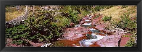 Framed Low angle view of a creek, Baring Creek, US Glacier National Park, Montana, USA Print