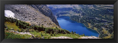 Framed High angle view of a lake, Hidden Lake, US Glacier National Park, Montana, USA Print