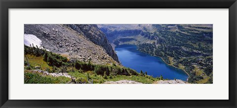 Framed High angle view of a lake, Hidden Lake, US Glacier National Park, Montana, USA Print