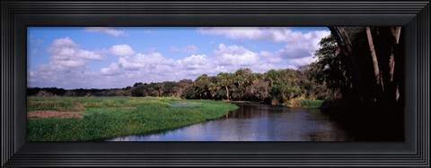 Framed Reflection of clouds in a river, Myakka River, Myakka River State Park, Sarasota County, Florida, USA Print