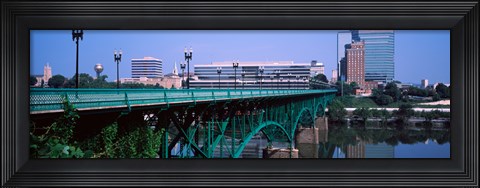 Framed Bridge across river, Gay Street Bridge, Tennessee River, Knoxville, Knox County, Tennessee, USA Print