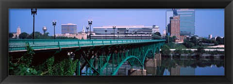 Framed Bridge across river, Gay Street Bridge, Tennessee River, Knoxville, Knox County, Tennessee, USA Print