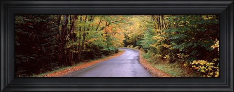 Framed Road passing through a forest, Green Bridge Road, Adirondack Mountains, Thendara, Herkimer County, New York State, USA Print