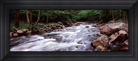 Framed River flowing through a forest, Moose River, Adirondack Mountains, New York State (horizontal) Print