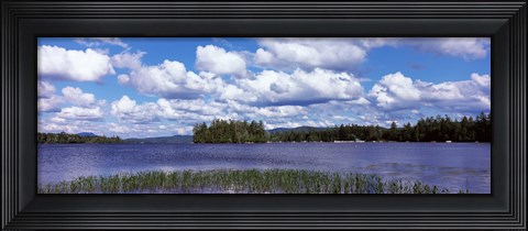 Framed Trees at the lakeside, Raquette Lake, Adirondack Mountains, New York State, USA Print