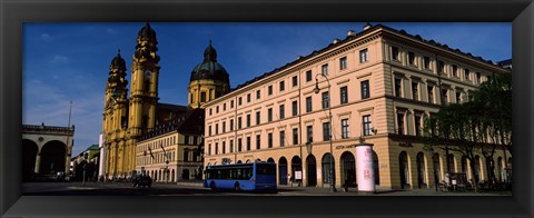 Framed Buildings at a town square, Feldherrnhalle, Theatine Church, Odeonsplatz, Munich, Bavaria, Germany Print