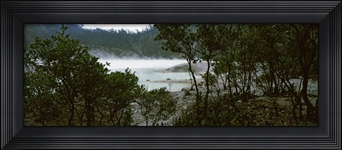 Framed Volcanic lake in a forest, Kawah Putih, West Java, Indonesia Print