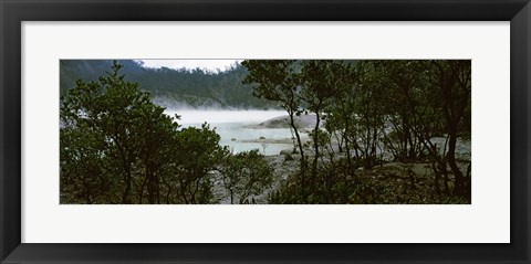 Framed Volcanic lake in a forest, Kawah Putih, West Java, Indonesia Print