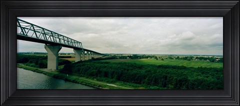 Framed Cantilever bridge across Kiel Canal, Kiel, Schleswig-Holstein, Germany Print
