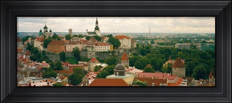 Framed High angle view of a townscape, Old Town, Tallinn, Estonia Print