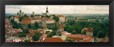 Framed High angle view of a townscape, Old Town, Tallinn, Estonia Print