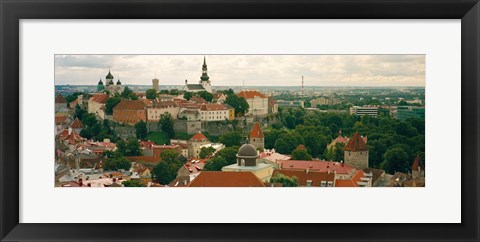 Framed High angle view of a townscape, Old Town, Tallinn, Estonia Print
