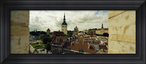 Framed High Angle view of Houses in a town, Tallinn, Estonia Print