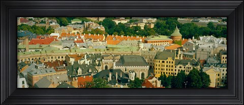 Framed Aerial view of buildings in a city, Riga, Latvia Print