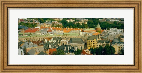 Framed Aerial view of buildings in a city, Riga, Latvia Print