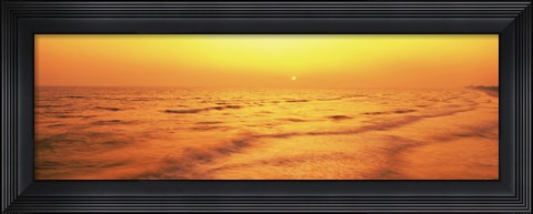 Framed Sunset over Gulf Of Mexico, Panama City Beach, Florida, USA Print