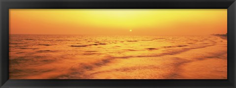 Framed Sunset over Gulf Of Mexico, Panama City Beach, Florida, USA Print