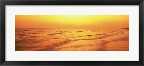 Framed Sunset over Gulf Of Mexico, Panama City Beach, Florida, USA Print