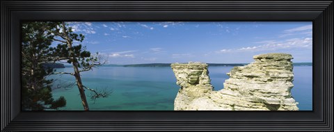 Framed Miner&#39;s Castle, Pictured Rocks National Lakeshore, Lake Superior, Munising, Upper Peninsula, Michigan, USA Print