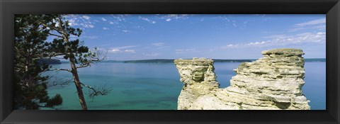 Framed Miner&#39;s Castle, Pictured Rocks National Lakeshore, Lake Superior, Munising, Upper Peninsula, Michigan, USA Print