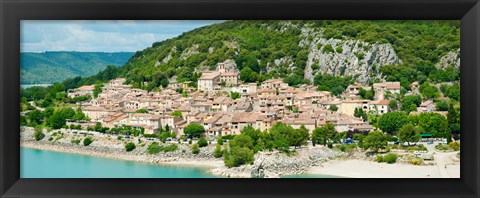 Framed Village on the Lake of Sainte-Croix, France Print