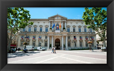 Framed Facade of a building, Hotel de Ville, Place de l&#39;Horloge, Avignon, Vaucluse, Provence-Alpes-Cote d&#39;Azur, France Print