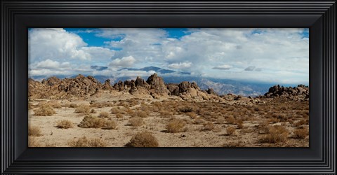 Framed Rock formations in a desert, Alabama Hills, Owens Valley, Lone Pine, California, USA Print