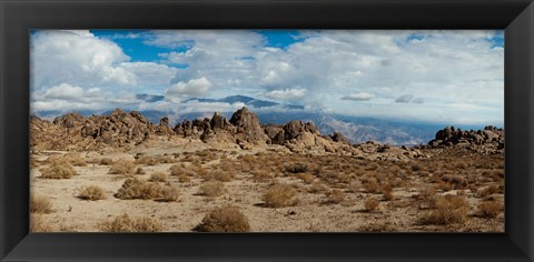 Framed Rock formations in a desert, Alabama Hills, Owens Valley, Lone Pine, California, USA Print