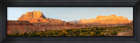 Framed Rock formations on a landscape, Zion National Park, Springdale, Utah, USA Print