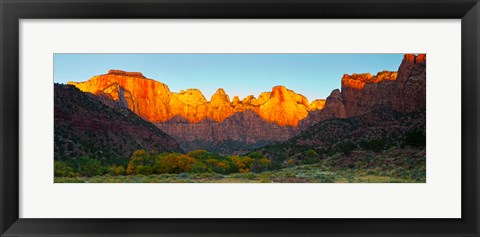 Framed Towers of the Virgin and the West Temple in Zion National Park, Springdale, Utah, USA Print