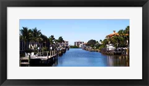 Framed Waterfront homes in Naples, Florida, USA Print