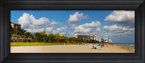 Framed Tourists on the beach, Lauderdale, Florida Print