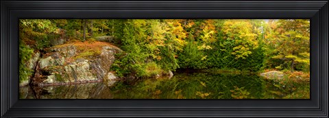 Framed Colorful trees and rocks along the Musquash River, Muskoka, Ontario, Canada Print
