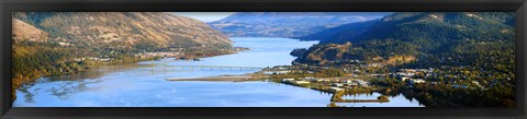 Framed Hood River Bridge, Hood River, Oregon, USA Print