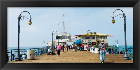 Framed Tourists on Santa Monica Pier, Santa Monica, Los Angeles County, California, USA Print