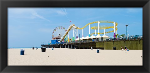 Framed Pacific park, Santa Monica Pier, Santa Monica, Los Angeles County, California, USA Print