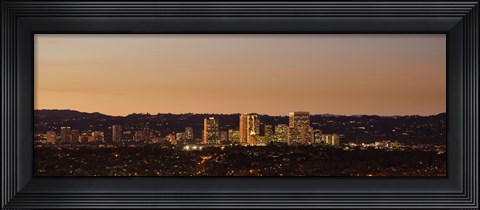 Framed Century City at night, Los Angeles, California Print