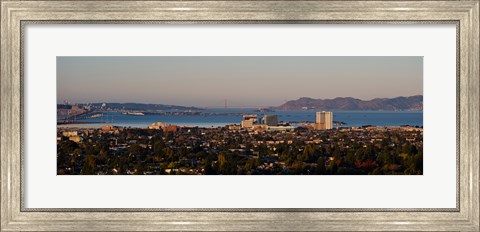Framed Cityscape with Golden Gate Bridge and Alcatraz Island in the background, San Francisco, California, USA Print