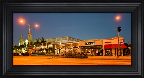 Framed Night scene of Downtown Culver City, Culver City, Los Angeles County, California, USA Print