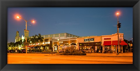 Framed Night scene of Downtown Culver City, Culver City, Los Angeles County, California, USA Print