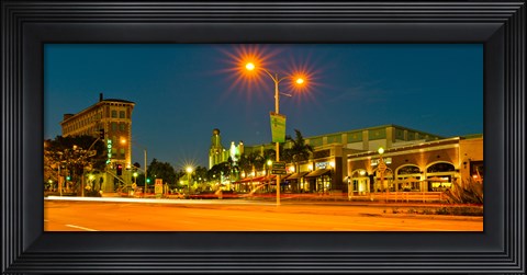 Framed Night scene Culver City, Los Angeles County, California, USA Print